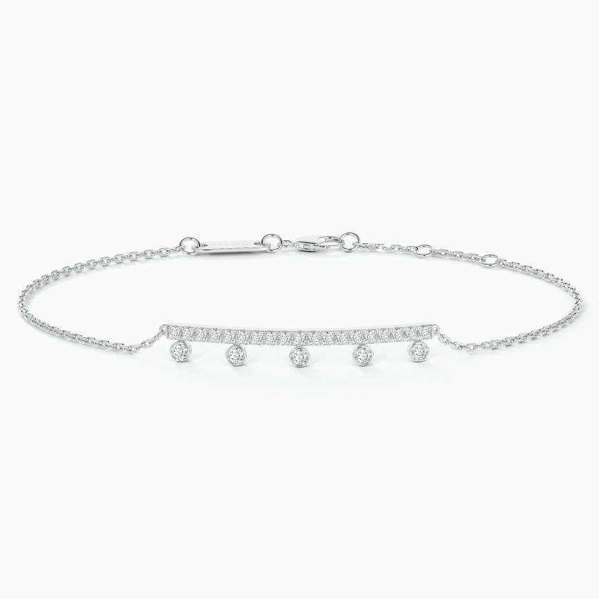 Bracelets & Bangles | Dewdrop Line Bracelet On A Chain In White Gold Bracelets & Bangles Bracelets & Bangles