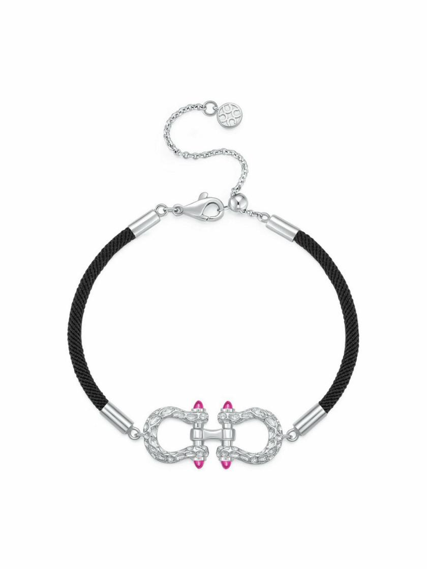 Bracelets & Bangles | Double Horseshoe Bracelet (White) (Black String) Bracelets & Bangles Bracelets & Bangles