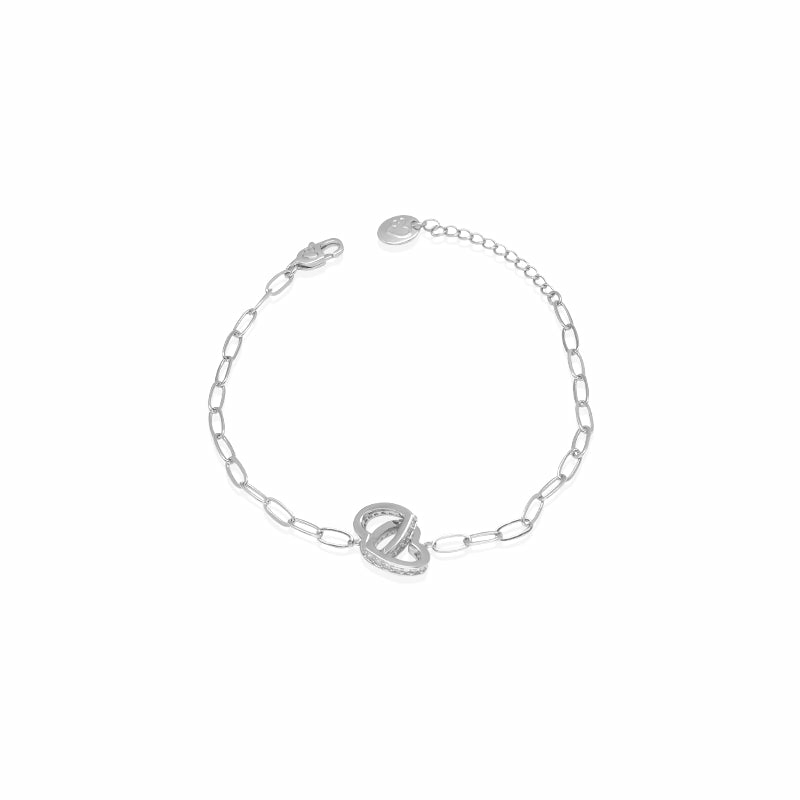 Bracelets & Bangles | Interlocking Heart Cubic Zirconia Bracelet Bracelets & Bangles Bracelets & Bangles