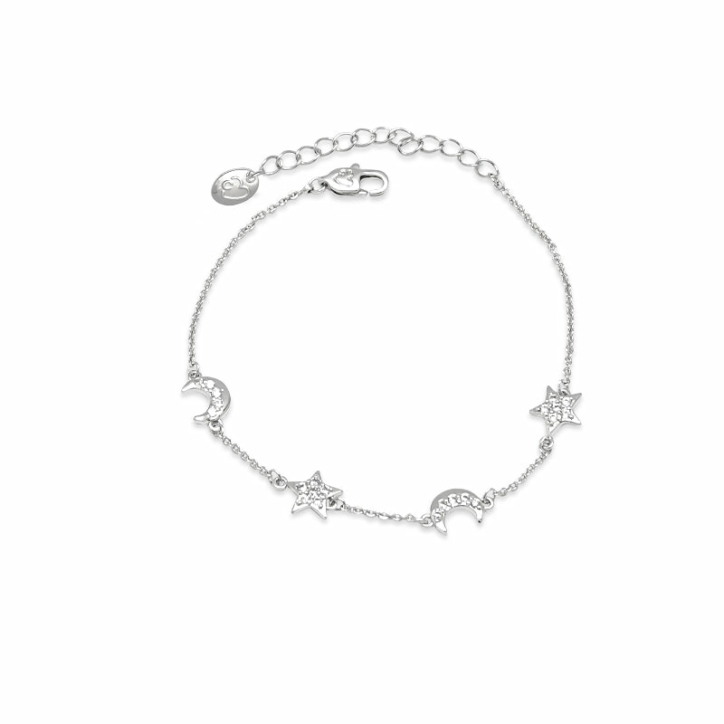 Bracelets & Bangles | Moon & Star Cubic Zirconia Bracelet Bracelets & Bangles Bracelets & Bangles