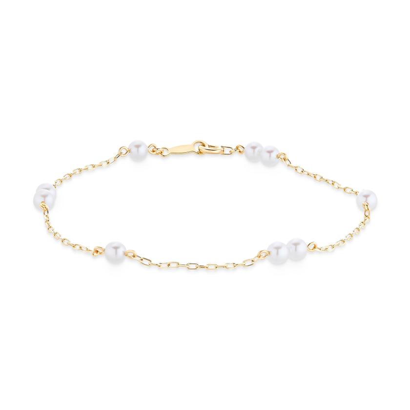 Bracelets & Bangles | Pearl Chain Pearl And Diamond Bracelet In 18Ct Yellow Gold Bracelets & Bangles Bracelets & Bangles