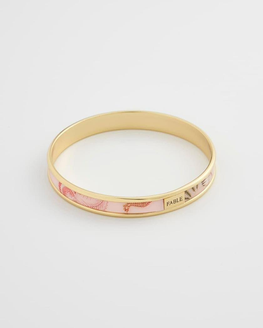 Bracelets & Bangles | Whispering Sands Gold Plated Printed Bangle – Pink Bracelets & Bangles Bracelets & Bangles