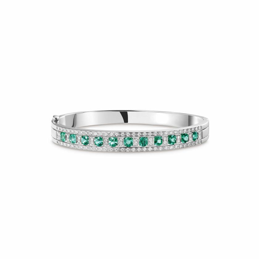 Bracelets & Bangles | White Gold, Diamonds And Emeralds Bracelet Bracelets & Bangles Bracelets & Bangles