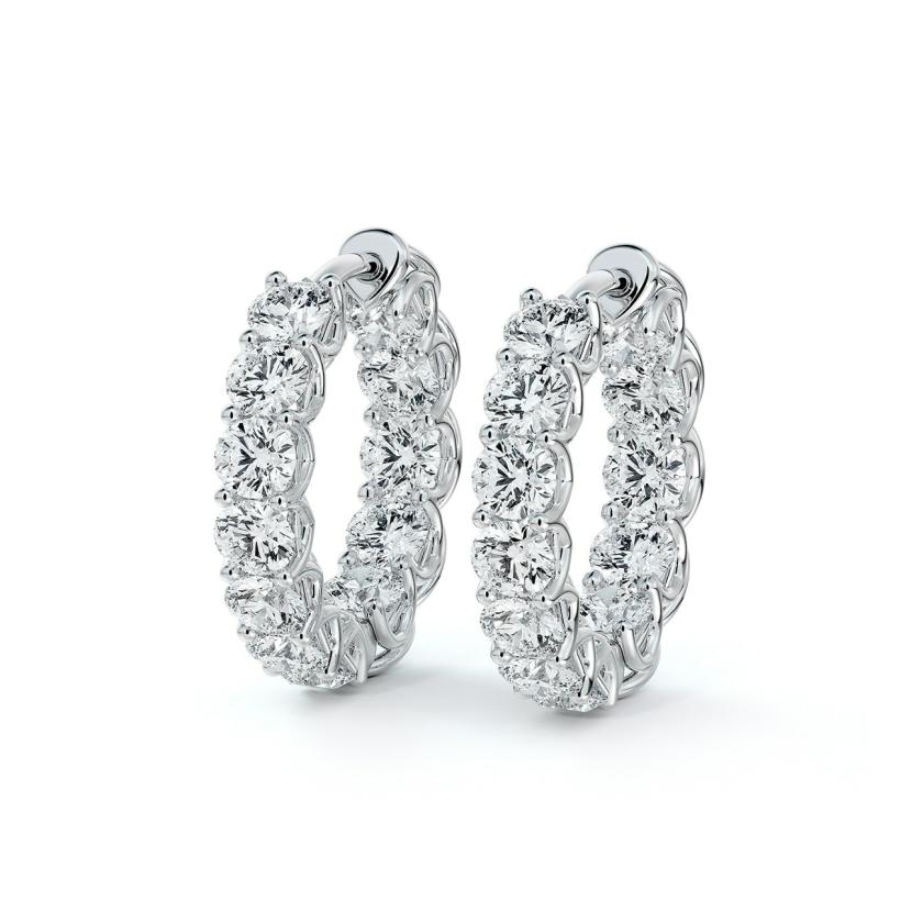 Earrings | 17Mm Inside Outside Diamond Hoops Earrings Earrings