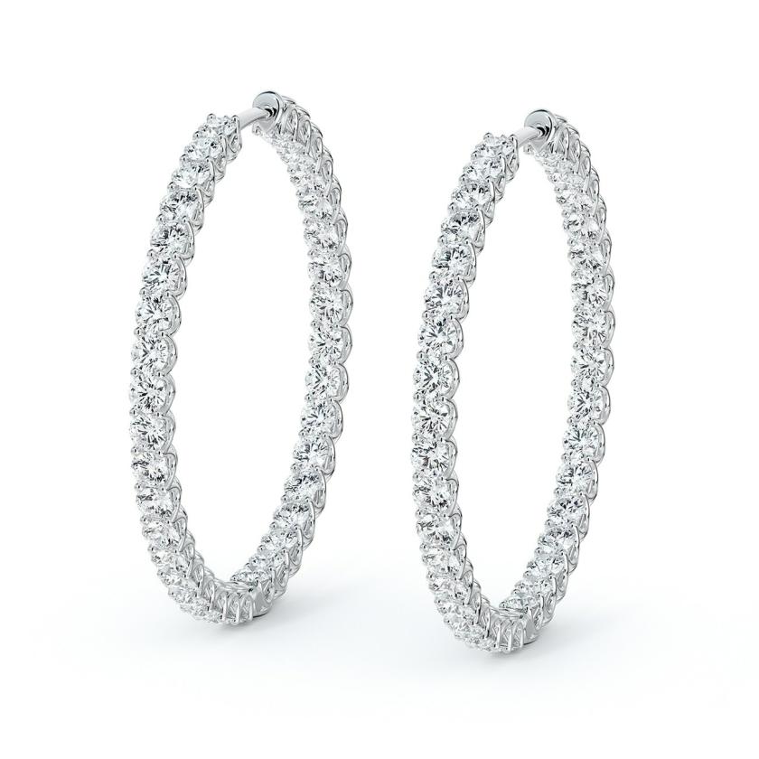 Earrings | 34Mm Inside Outside Diamond Hoops Earrings Earrings