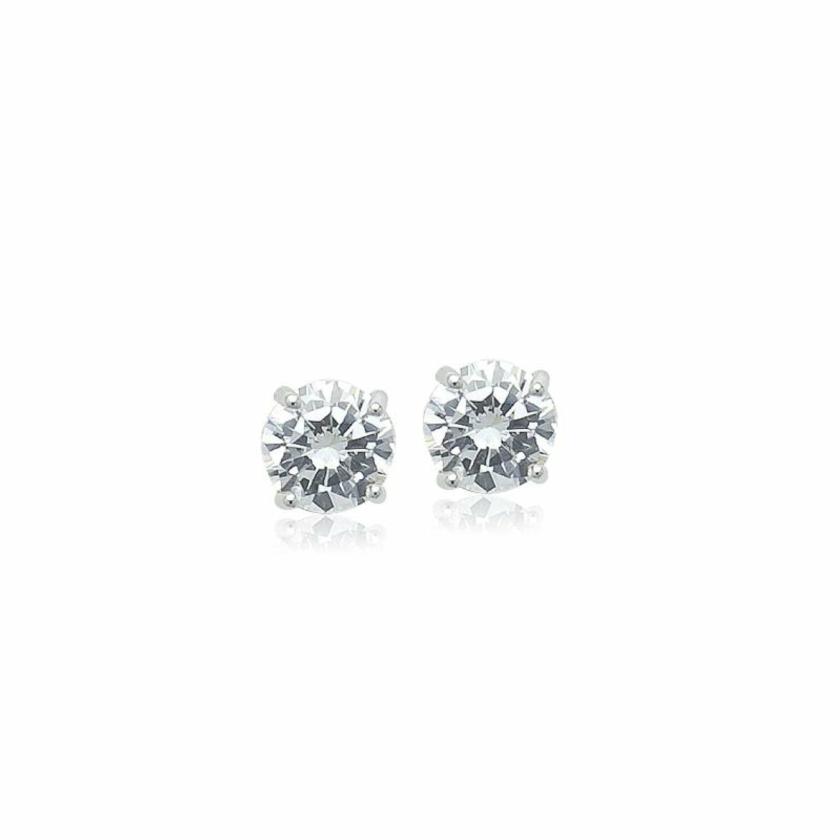 Earrings | 7Mm Cubic Zirconia Solitaire Stud Earring Earrings Earrings