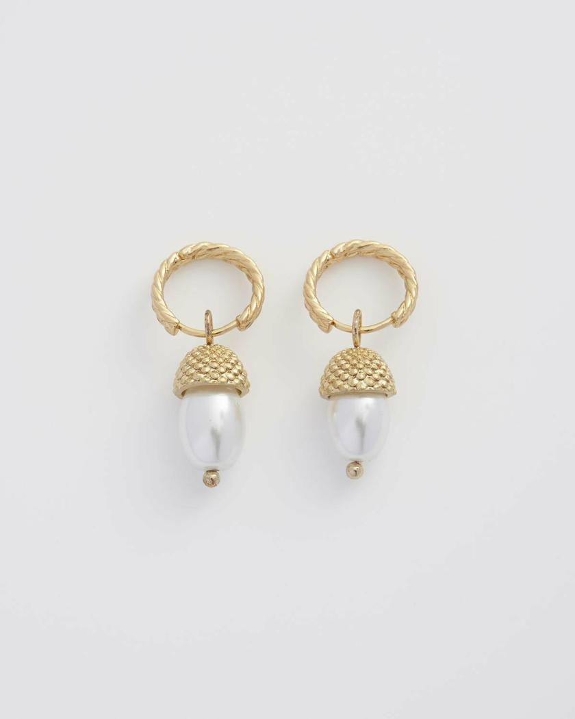 Earrings | Acorn Pearl Hoops Earrings Earrings