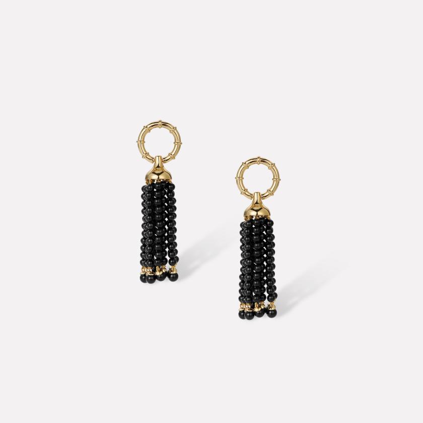 Earrings | Black Agate Tassel Earrings Earrings Earrings