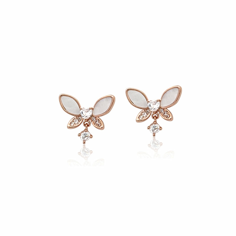 Earrings | Butterfly Mother Of Pearl & Cubic Zirconia Earrings Earrings Earrings