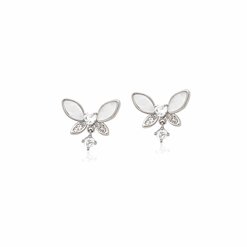 Earrings | Butterfly Mother Of Pearl & Cubic Zirconia Earrings Earrings Earrings