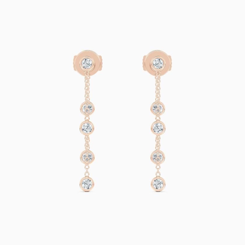 Earrings | Clea Five Diamond Earrings In Rose Gold Earrings Earrings