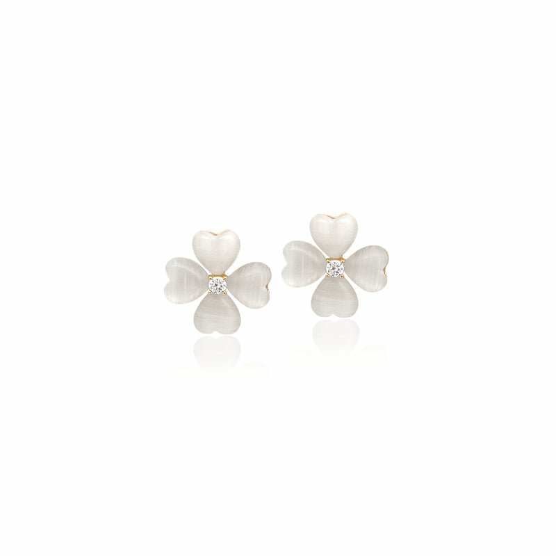 Earrings | Clover Heart Simulated Moonstone Earrings Earrings Earrings