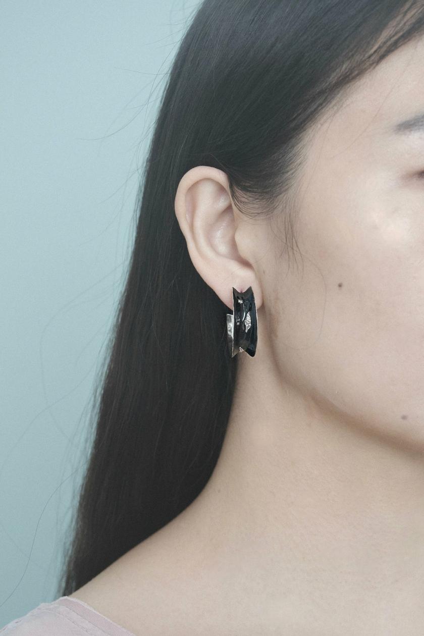 Earrings | Curved Black Enamel Earrings Earrings Black