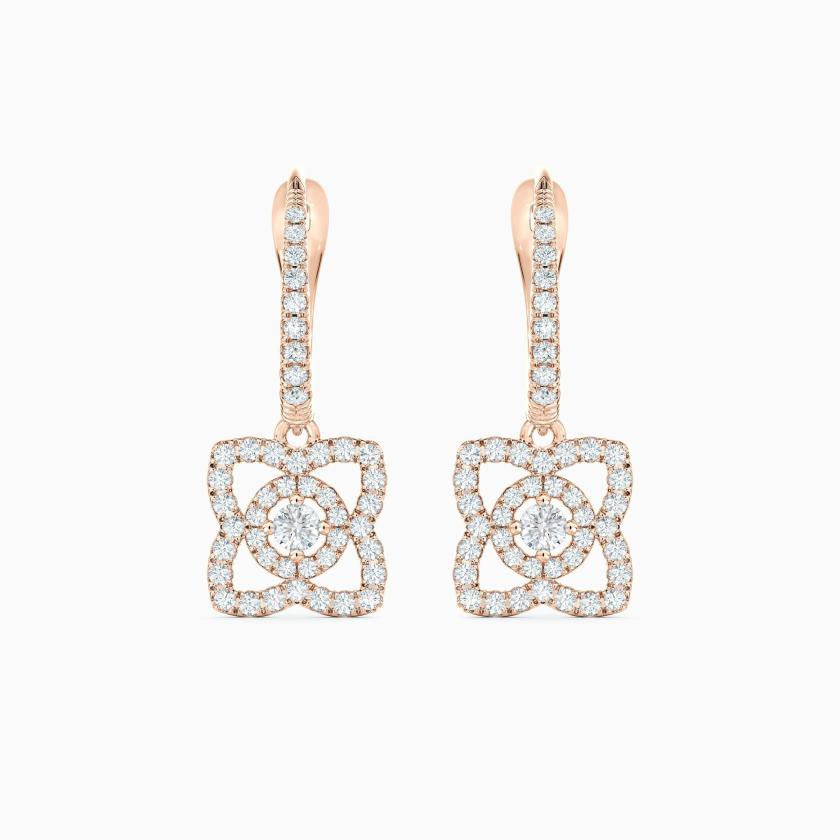 Earrings | Enchanted Lotus Sleepers In Rose Gold Earrings Earrings