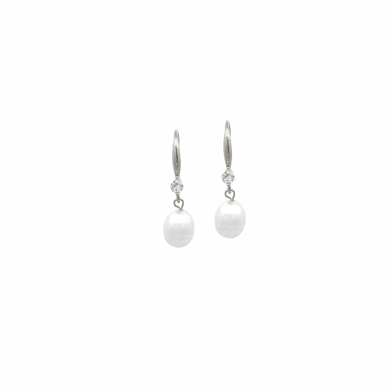 Earrings | Freshwater Pearl & Cubic Zirconia Earrings Earrings Earrings