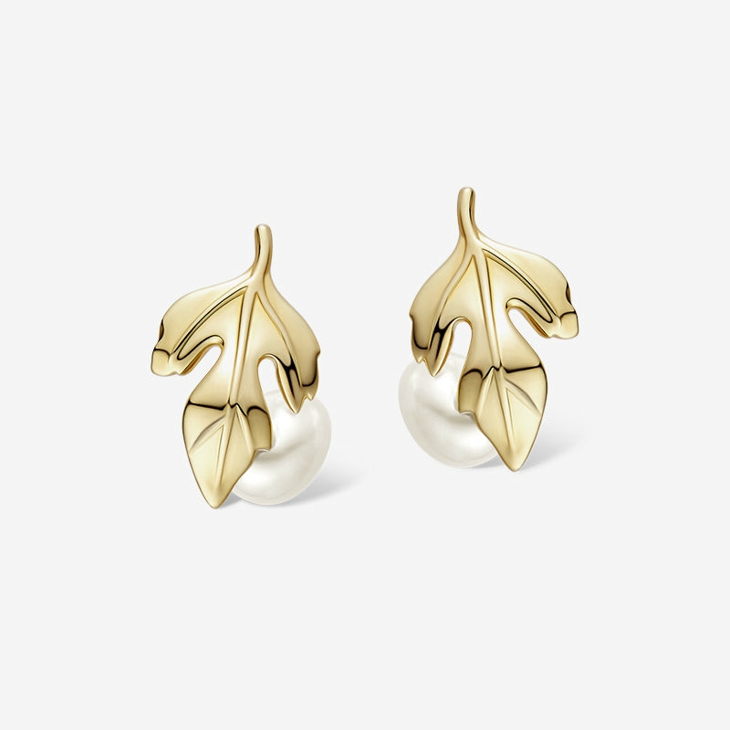 Earrings | Golden Leaf Studs Earrings Earrings