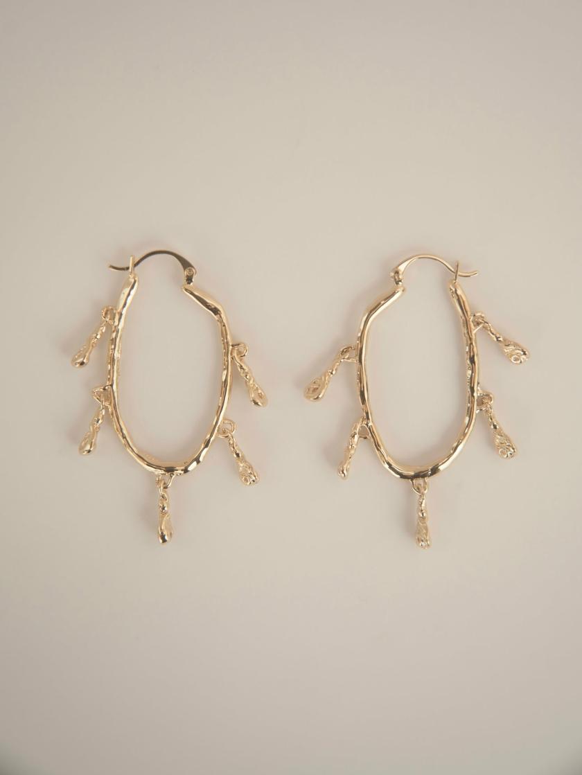 Earrings | Hanying X Yingpei  Branch Hoops Earrings (Gold) Earrings Earrings