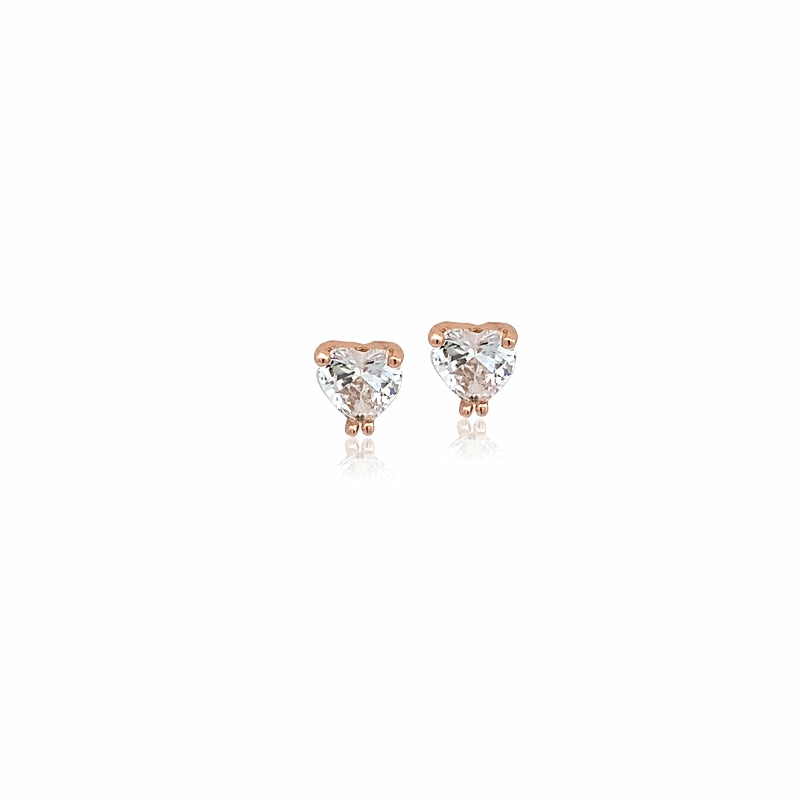 Earrings | Heart 5Mm Cubic Zirconia Solitaire Stud Earring Earrings Earrings