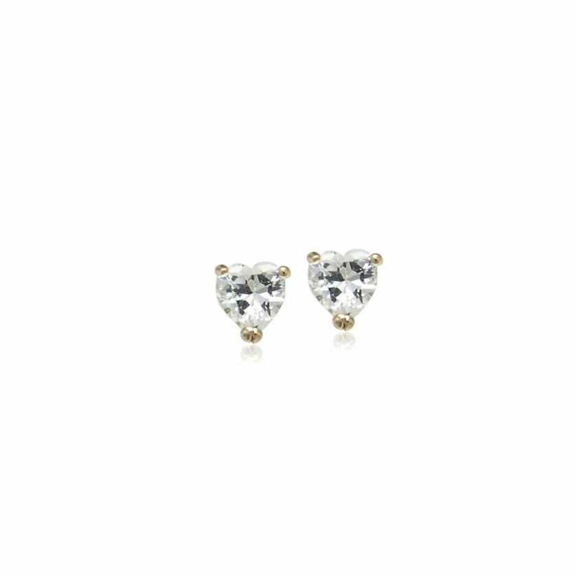 Earrings | Heart 6Mm Cubic Zirconia Solitaire Stud Earring Earrings Earrings