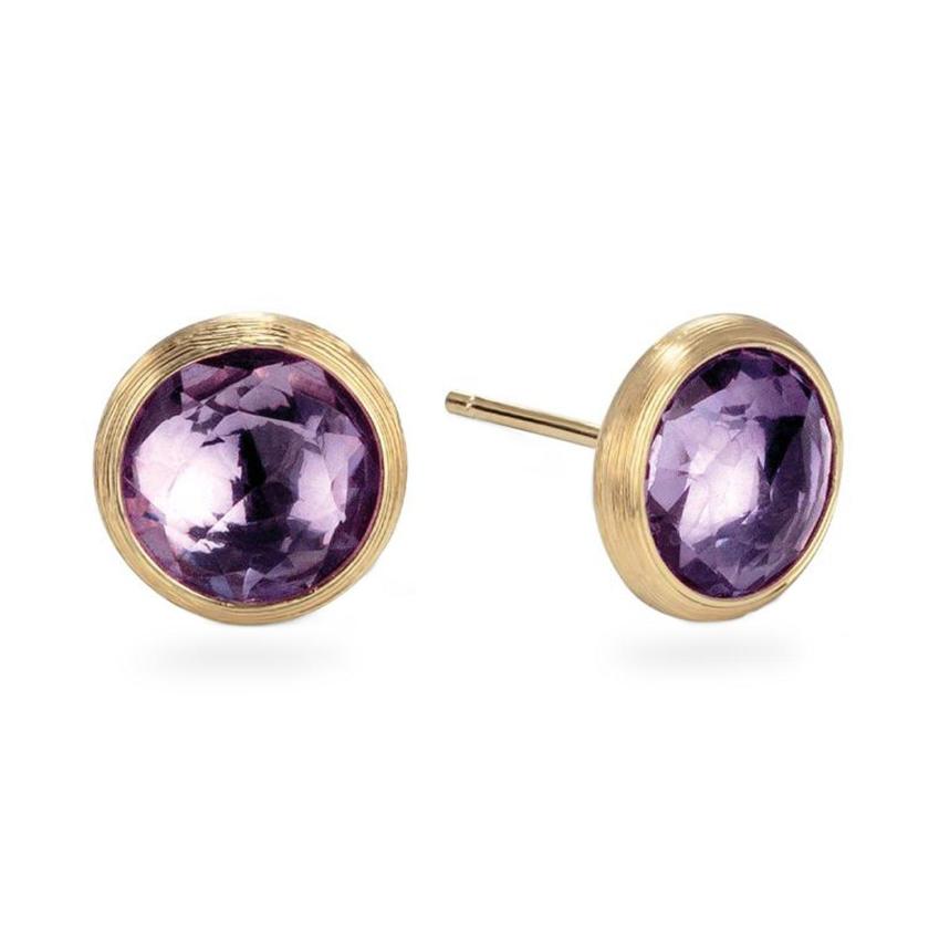 Earrings | Jaipur Colour Amethyst Stud Earrings In 18Ct Yellow Gold Earrings Earrings