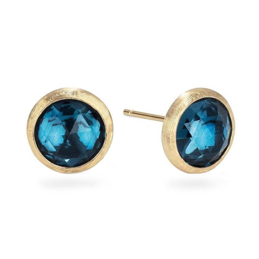 Earrings | Jaipur Colour London Topaz Stud Earrings In 18Ct Yellow Gold Earrings Earrings