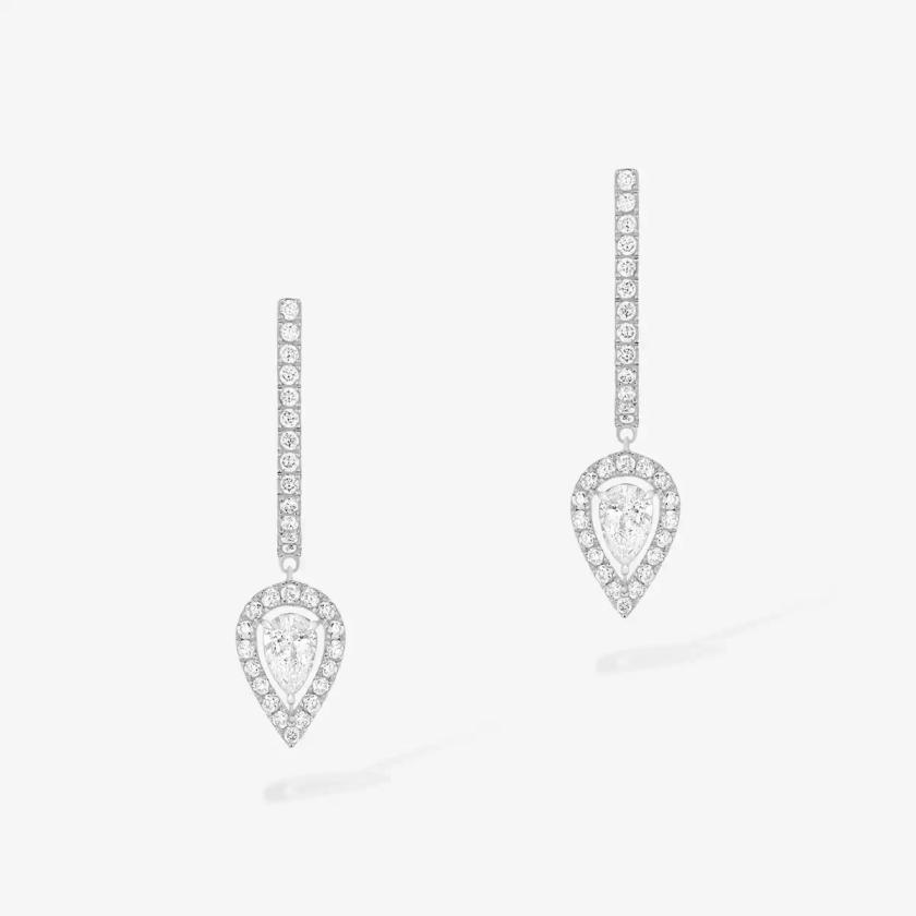 Earrings | Joy Hoop Earrings Pear Diamond 2X0.10Ct Earrings Earrings