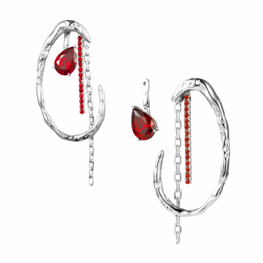 Earrings | Me Red Zircon Water Drop Tassel Earrings Earrings Earrings