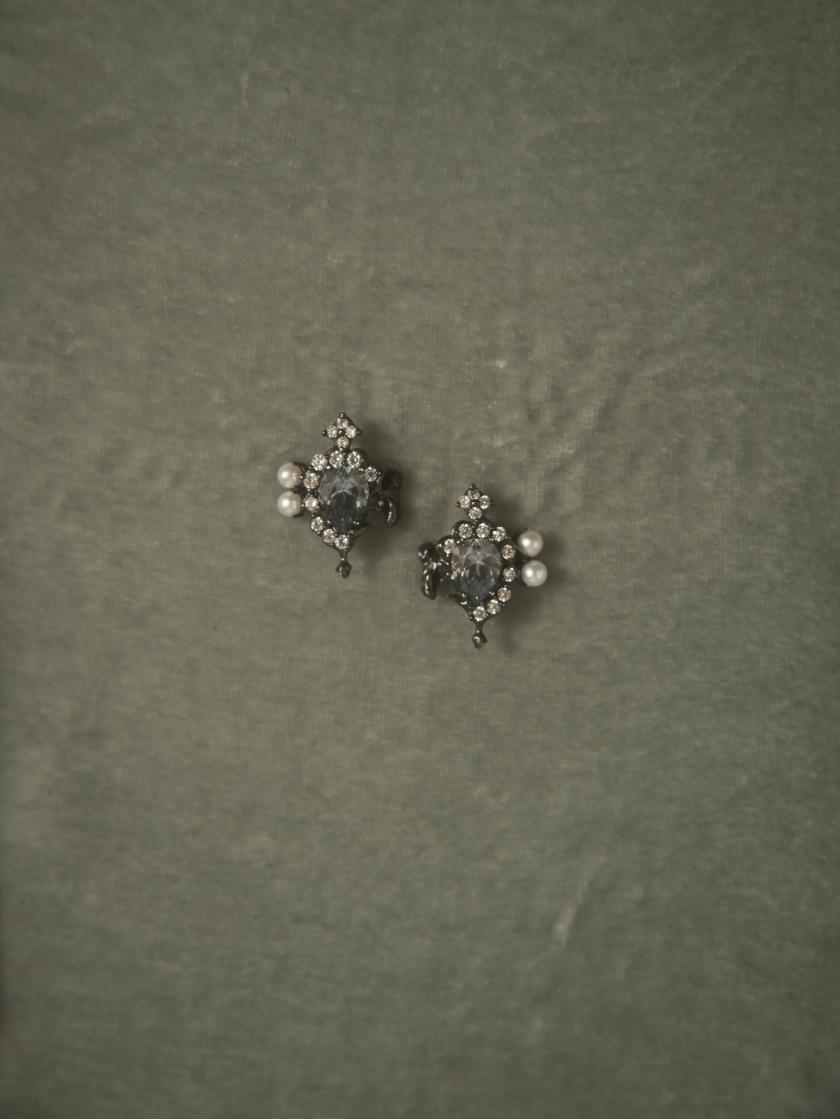 Earrings | Melted Pearl Earrings With Zircon (Light Blue) Earrings Earrings