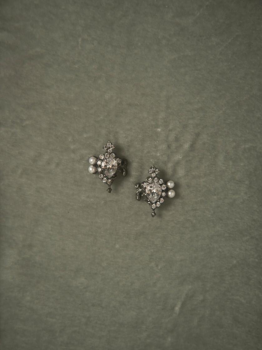 Earrings | Melted Pearl Earrings With Zircon (Transparent) Earrings Earrings