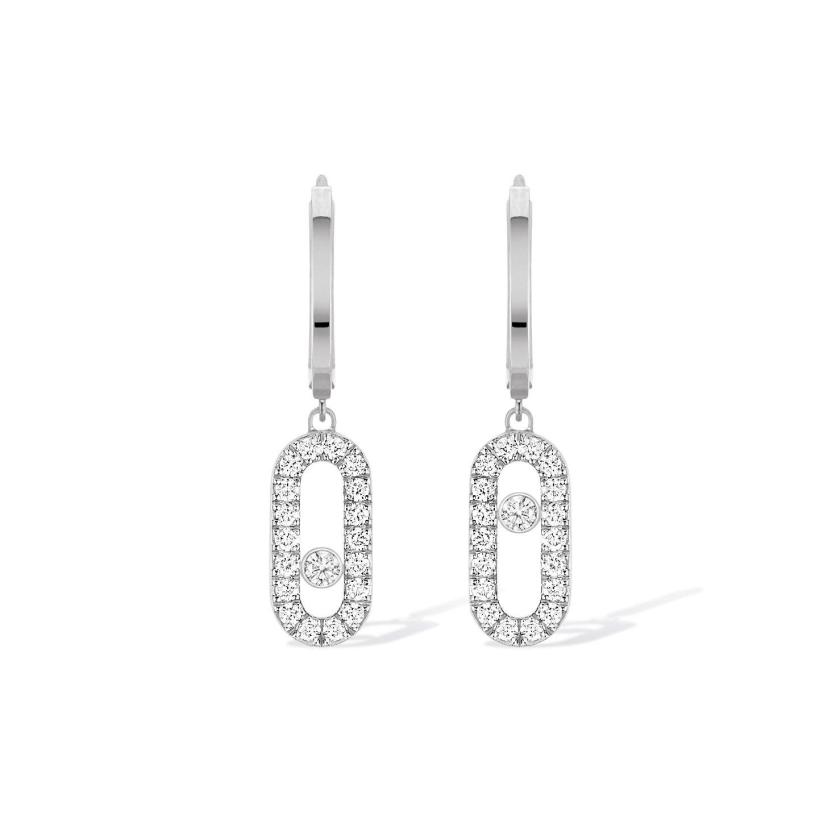 Earrings | Move Uno Diamond Hoop Earrings In 18Ct White Gold Earrings Earrings