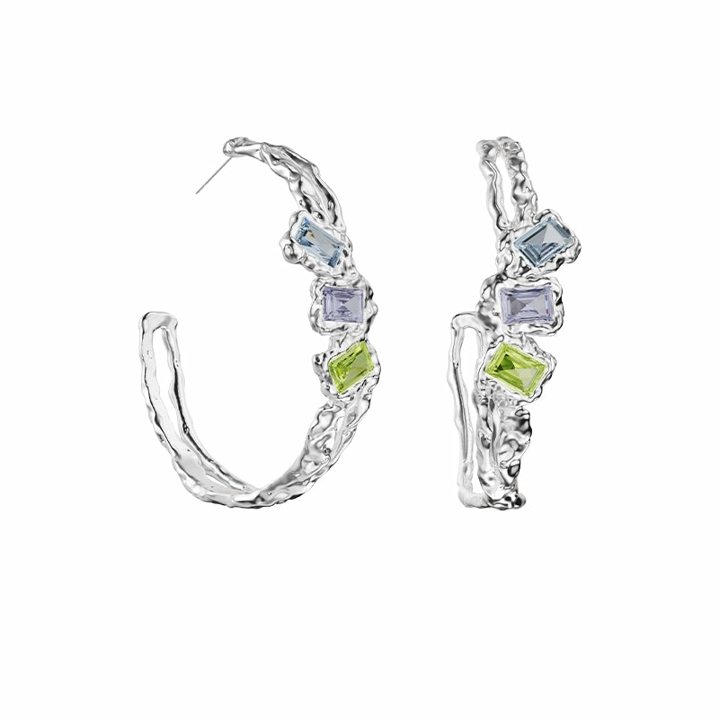 Earrings | Mumbling Large Hoop Earrings With Multicolored Zircon Earrings Earrings