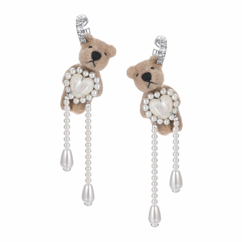 Earrings | Paradise / Heart Shell Pearl Tassel Bear  Earring Earrings Earrings