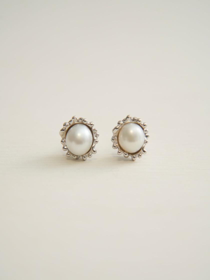 Earrings | Pearl Flower Earrings (Silver) Earrings Earrings