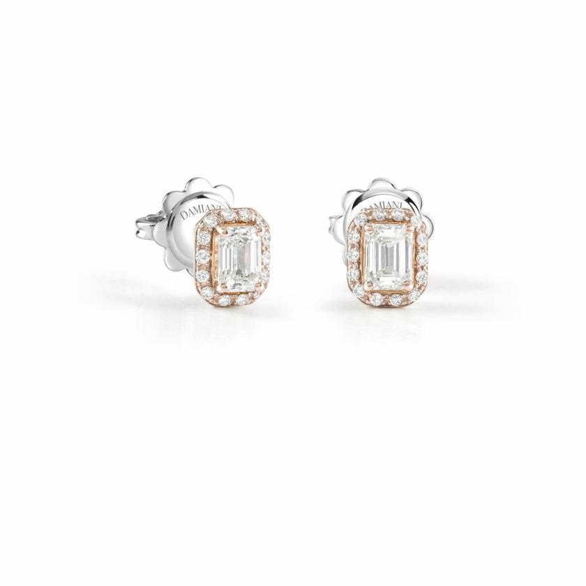 Earrings | Pink Gold Earrings With Emerald-Cut Diamond Earrings Earrings