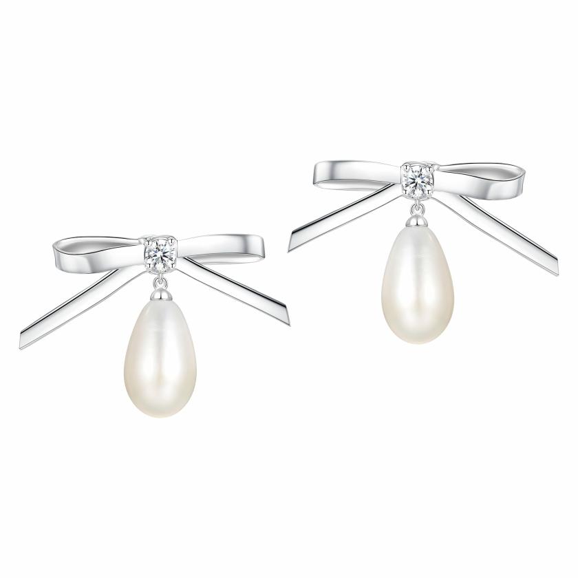 Earrings | Ripple / Bowknot Drop Pearl Earring Earrings Earrings