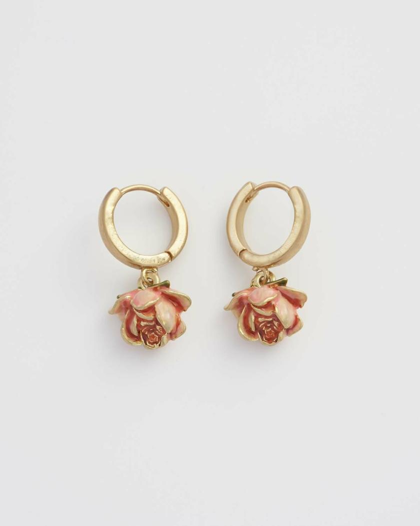 Earrings | Rose Bud Huggies Earrings Earrings