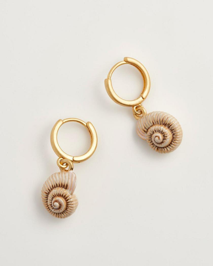 Earrings | Sea Snail Shell Huggie Hoops Earrings Earrings