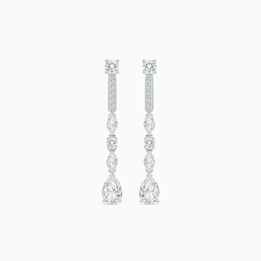 Earrings | Snow Dance Short Earrings In White Gold Earrings Earrings