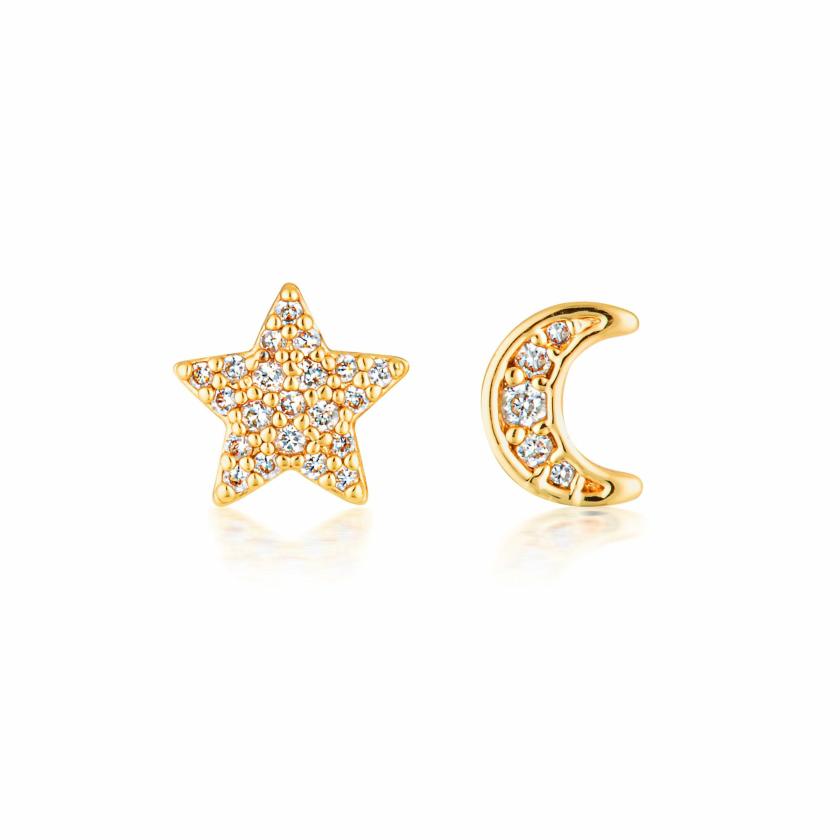 Earrings | Star Moon Mismatched Studs Earrings Earrings