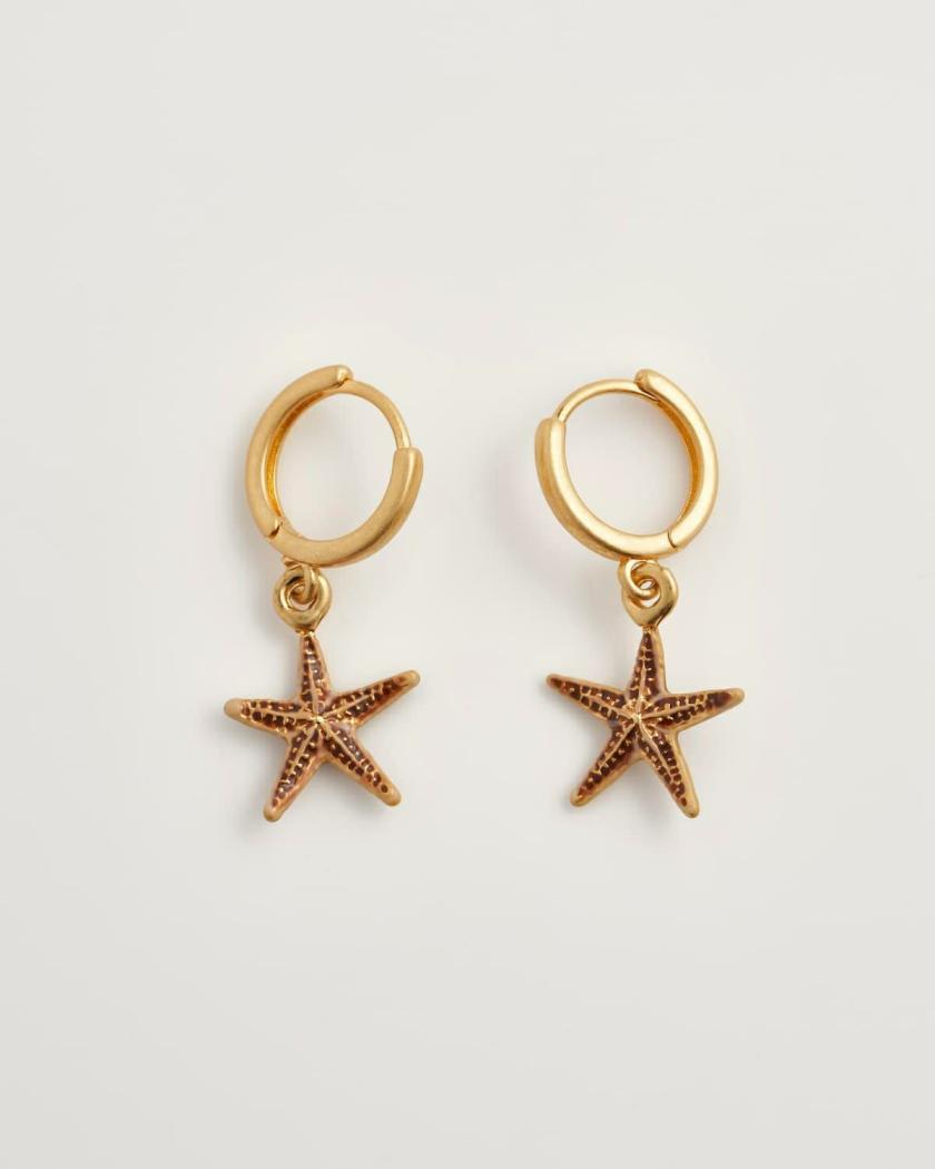 Earrings | Starfish Huggie Hoops Earrings Earrings