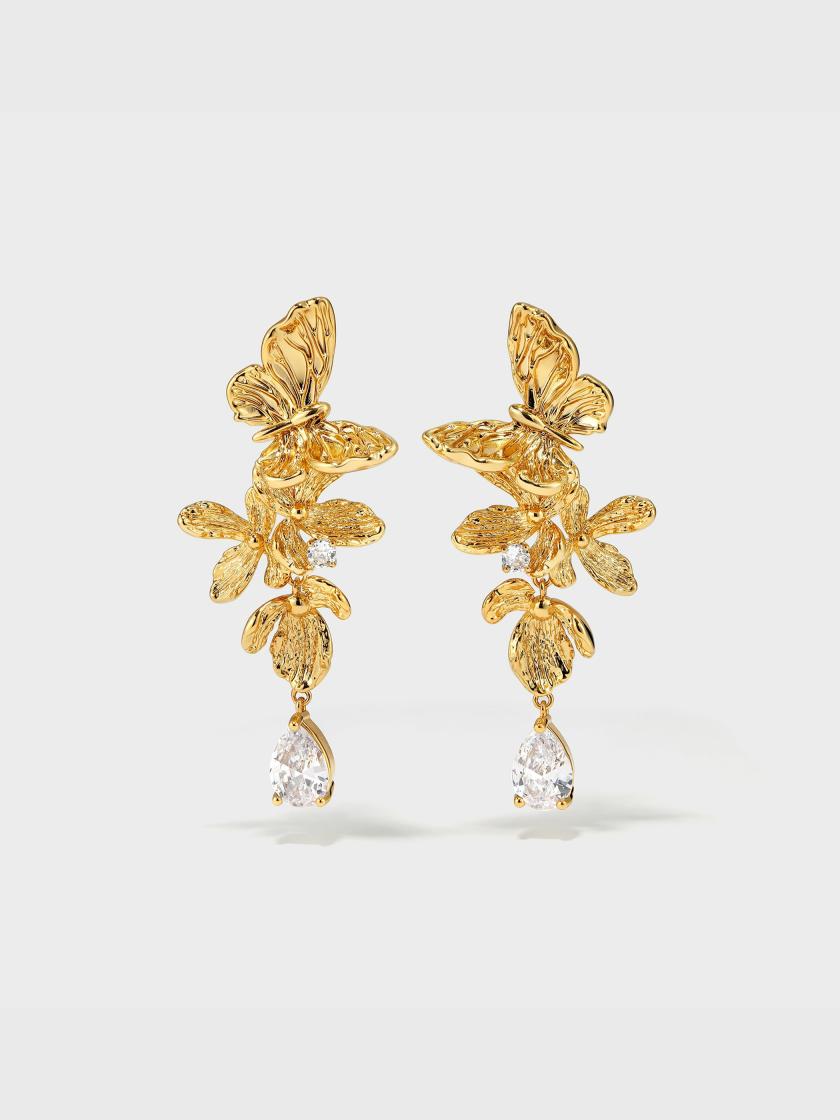 Earrings | Studs With Butterfly Flower And Dragonfly Earrings Earrings