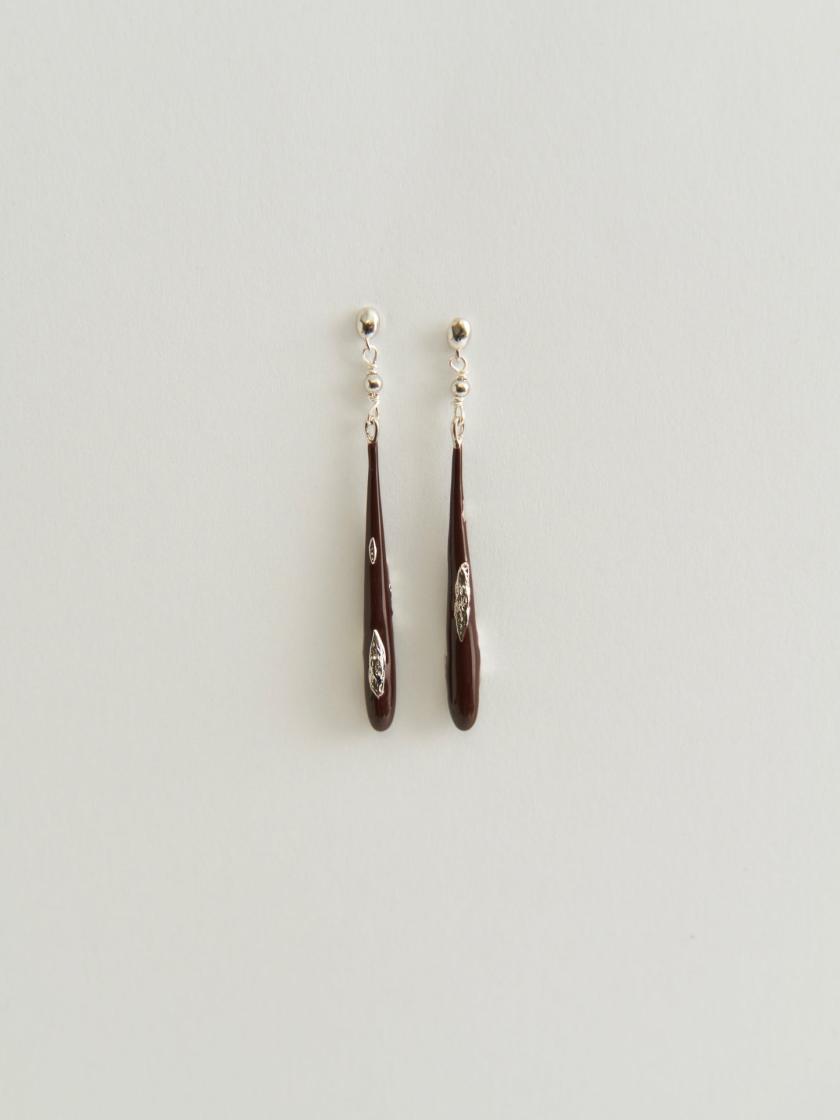 Earrings | Teardrop Earrings With Dark Red Enamel Earrings Earrings