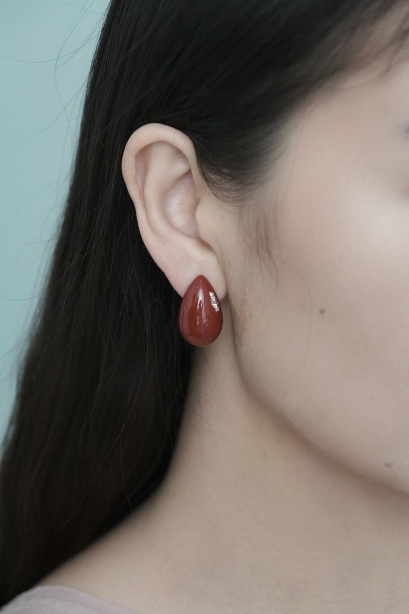 Earrings | Water Drop Red Enamel Earrings Earrings Earrings