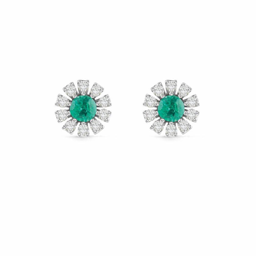 Earrings | White Gold, Diamonds And Emerald Earrings Earrings Earrings