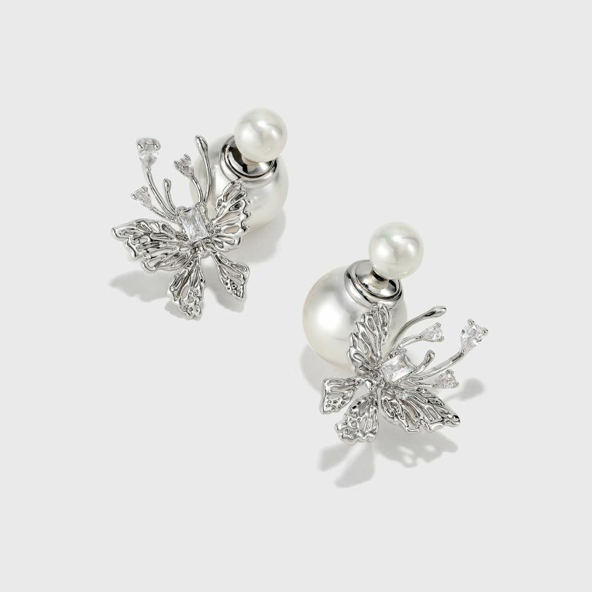 Earrings | Zircon Butterfly Pearl Earrings Earrings Earrings