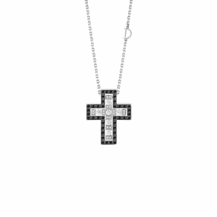 Men Collections | Burnished White Gold With Diamonds And Black Diamonds Necklace Jewelry Men Collections