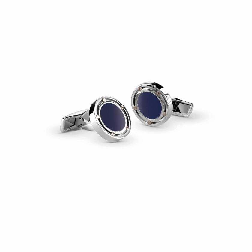 Men Collections | Cufflinks In Pink Gold, Steel And Lapis Jewelry Men Collections