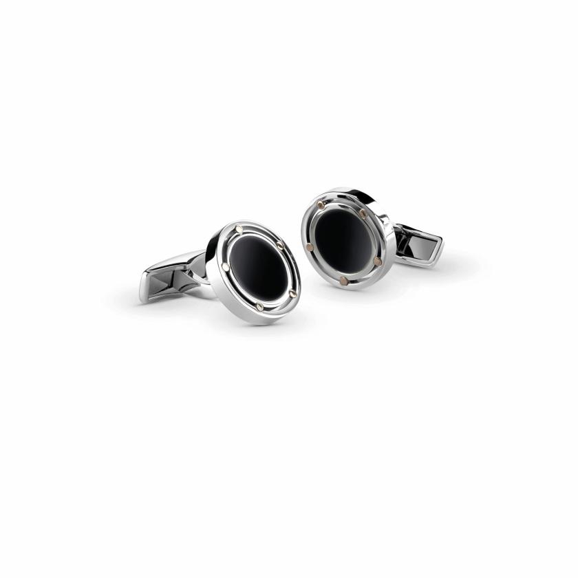 Men Collections | Cufflinks In Pink Gold, Steel And Onyx Jewelry Men Collections