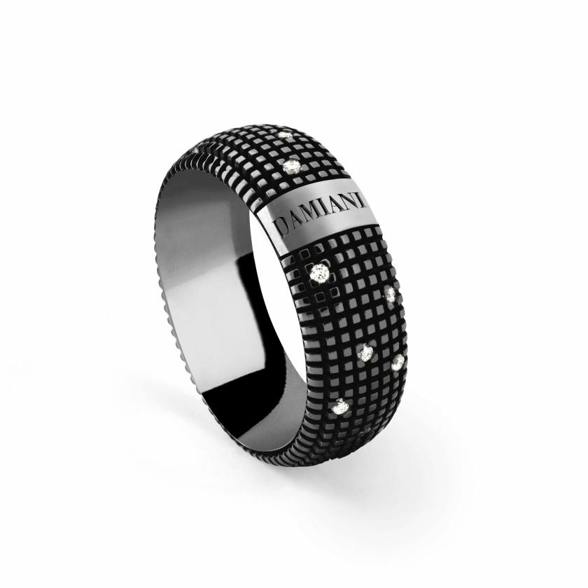 Men Collections | Ring In Burnished White Gold With Diamonds Jewelry Men Collections