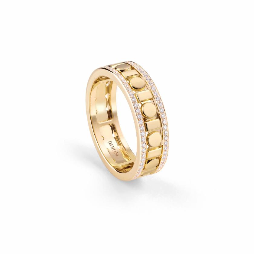 Men Collections | Yellow Gold And Diamonds Ring, 5,7 Mm. Jewelry Men Collections